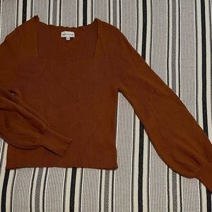 Ribbed Long Sleeve Blouse
